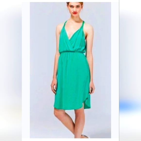 Aritzia lined spaghetti strap chiffon dress in coral small - Picture 1 of 7